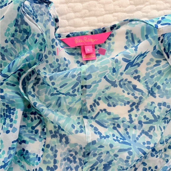 Lilly Pulitzer Blue Floral Swim Coverup - Picture 2 of 3